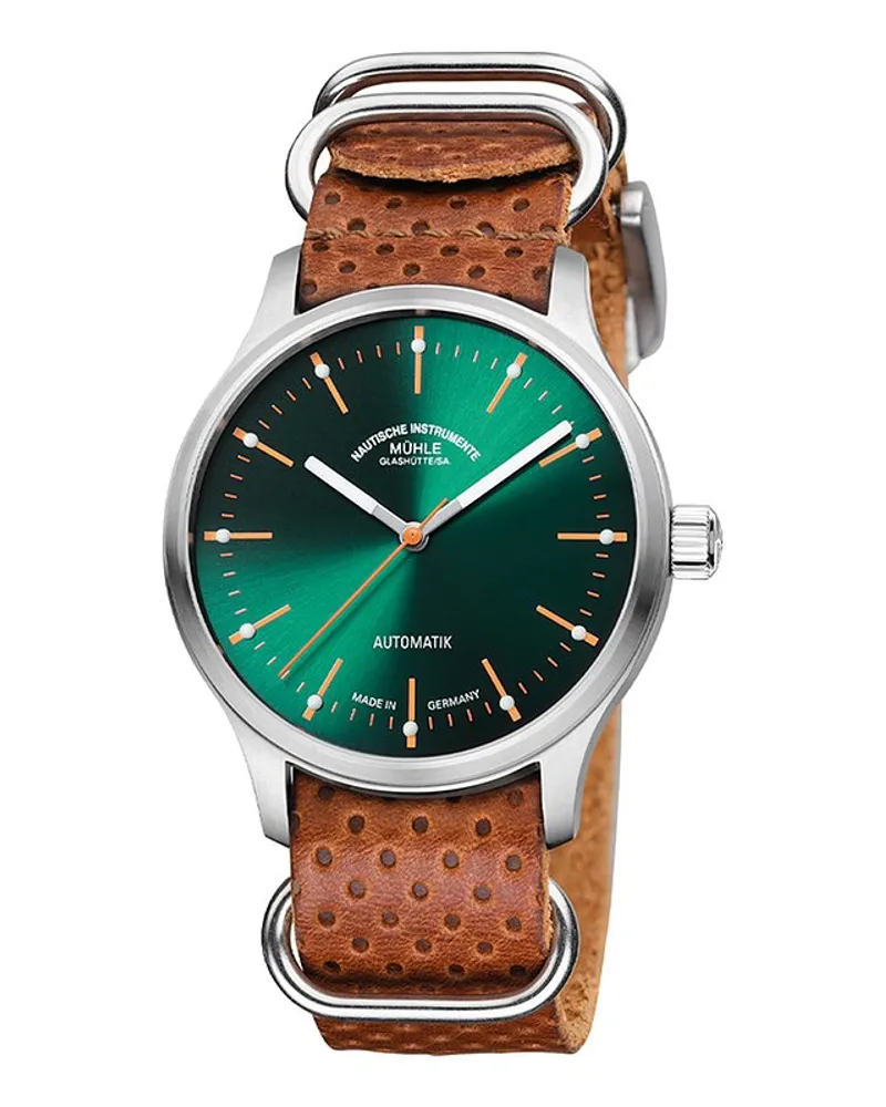 Mühle-Glashütte Unisexuhr Panova Grün Silber