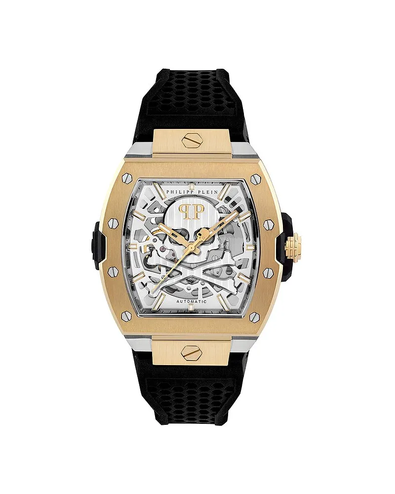 Philipp Plein Herrenuhr The Skeleton 2.0 Gelbgold