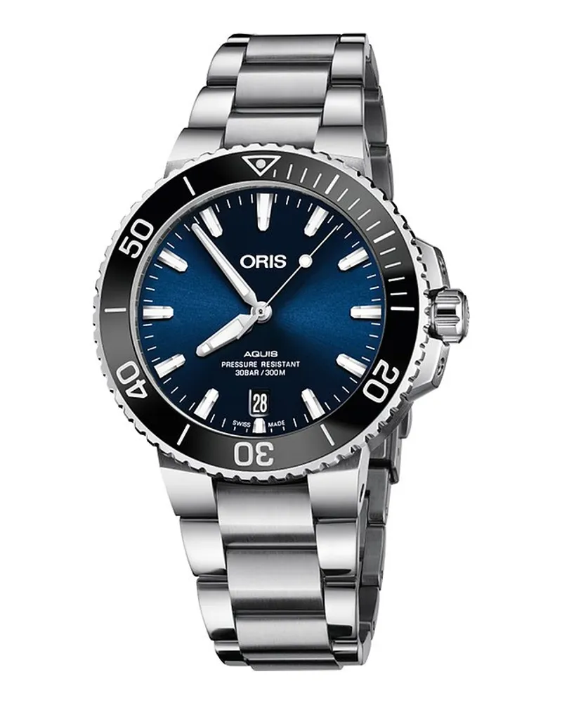ORIS Damenuhr Aquis Date Silber