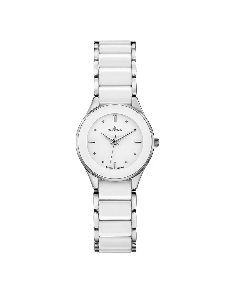 Dugena Damenuhr Amica Ceramica Silber