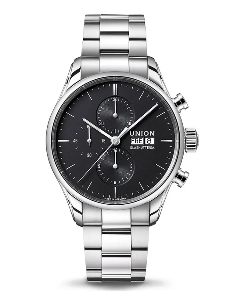 Union Glashütte Herrenuhr Viro Chronograph Silber