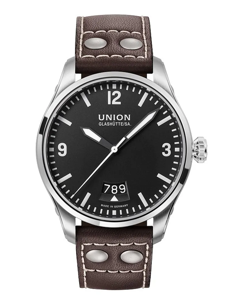Union Glashütte Herrenuhr Belisar Pilot Datum Silber