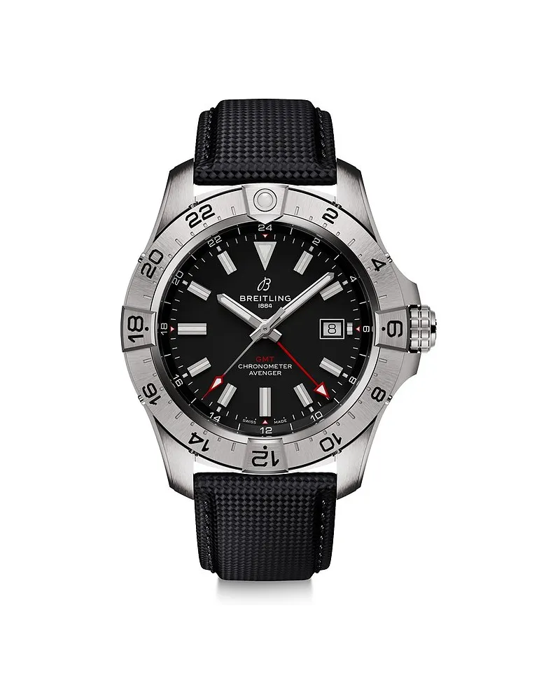 Breitling Herrenuhr Avenger Automatic GMT 44 Silber
