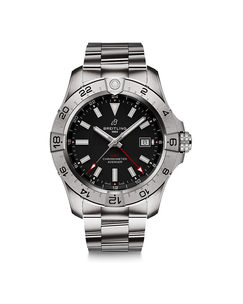 Breitling Herrenuhr Avenger Automatic GMT 44 Silber