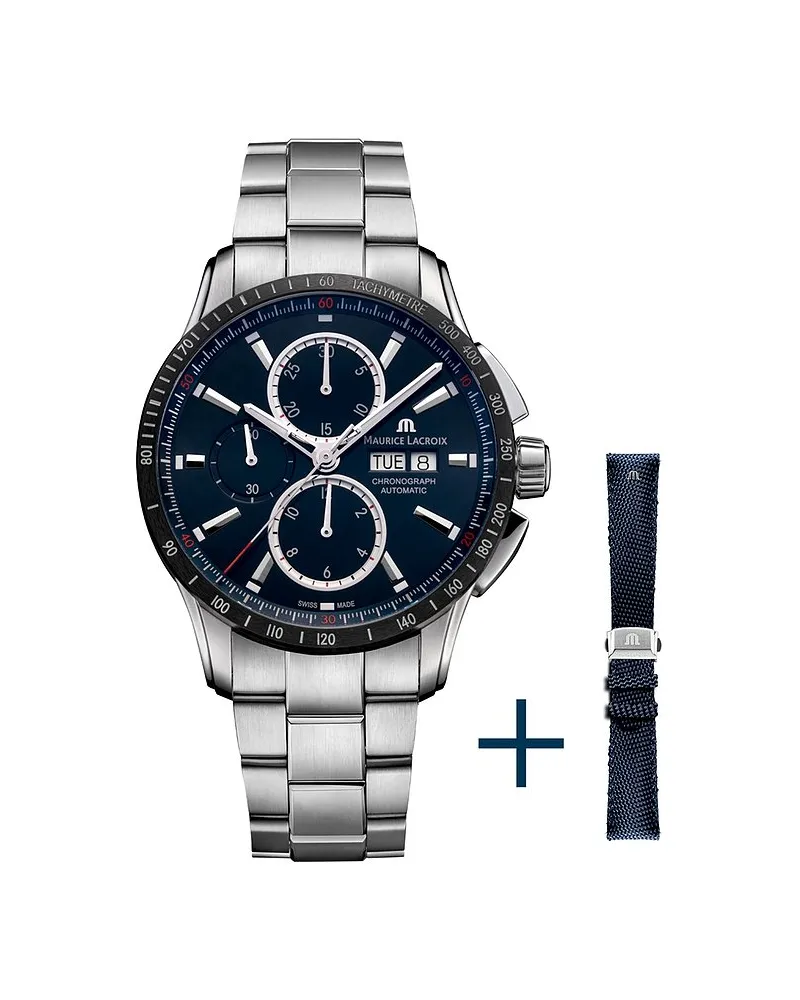 Maurice Lacroix Uhren-Set inkl. Wechselarmband Pontos S Chronograph Automatic Silber