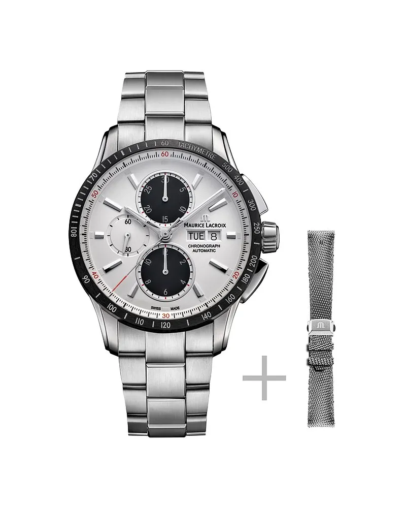 Maurice Lacroix Uhren-Set inkl. Wechselarmband Pontos S Chronograph Automatic Silber