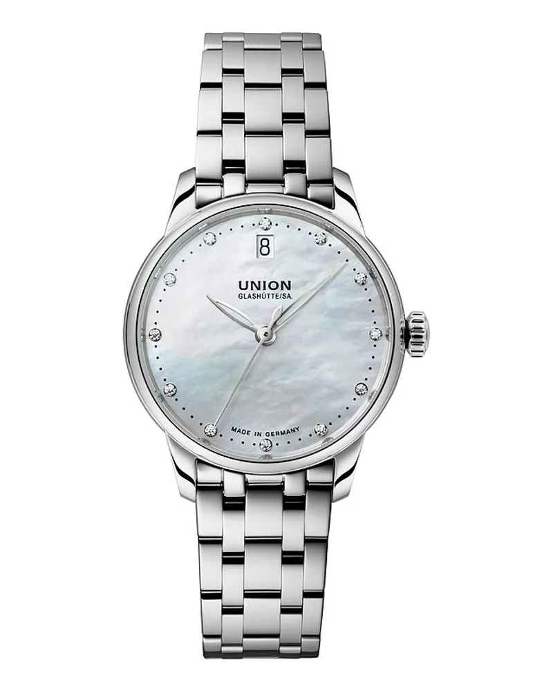 Union Glashütte Uhren-Set inkl. Wechselarmband Datum Silber