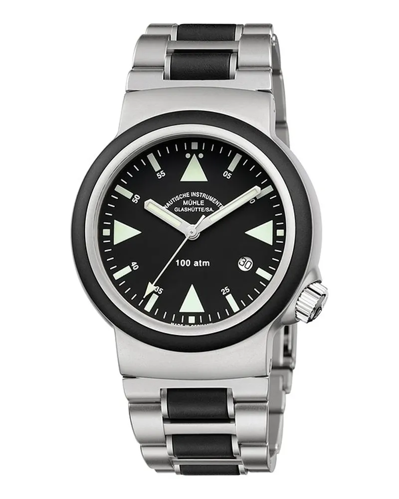 Mühle-Glashütte Taucheruhr Einsatzuhren S.A.R. Rescue-Timer Silber