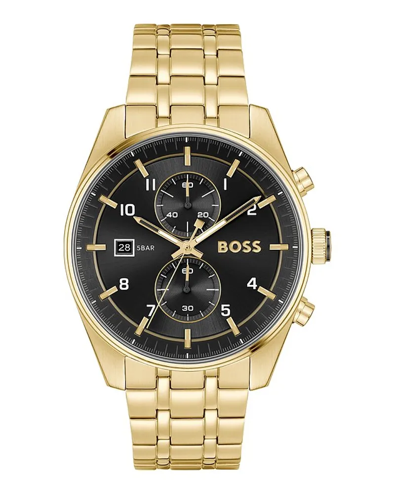 HUGO BOSS Herrenuhr Skytraveller Silber