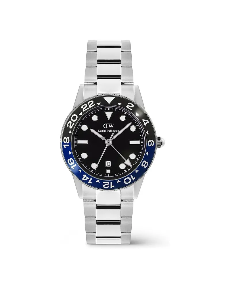 Daniel Wellington Herrenuhr Iconic GMT Silber