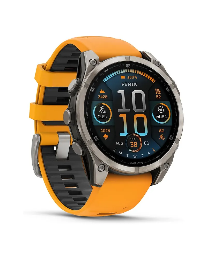 Garmin Smartwatch Fenix 8 - 47 mm AMOLED Sapphire Graphit Titanium Titan Orange