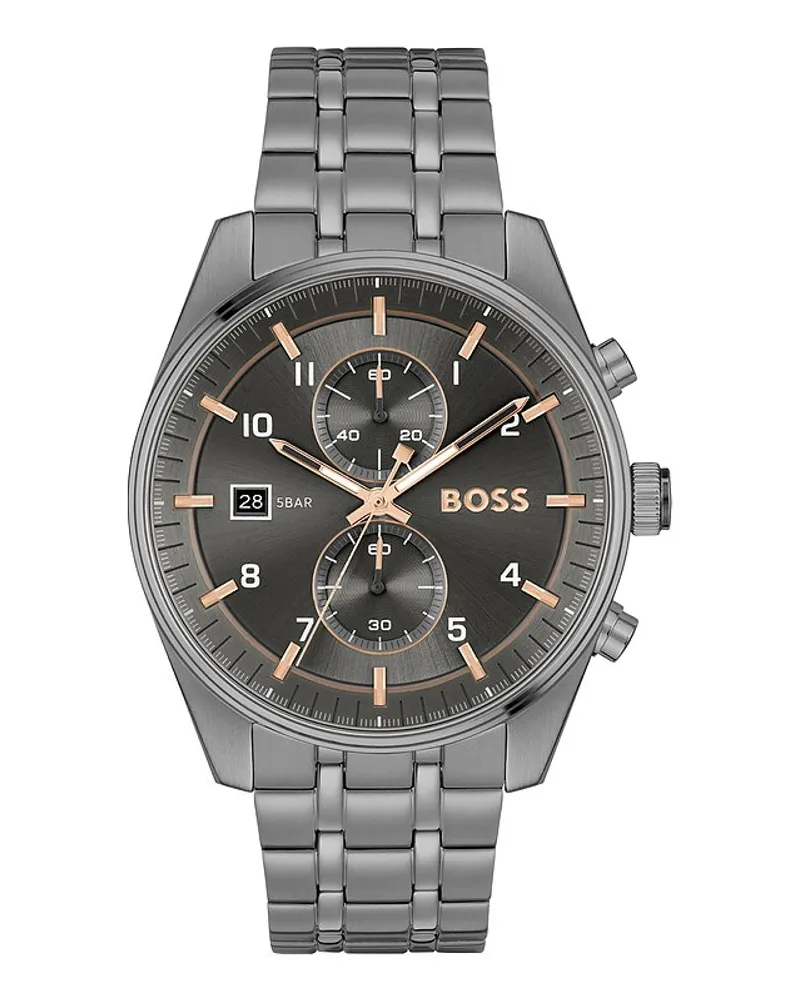 HUGO BOSS Herrenuhr Skytraveller Silber