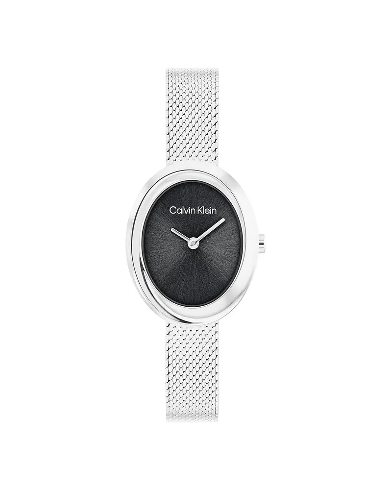 Calvin Klein Damenuhr Twisted Bezel Silber