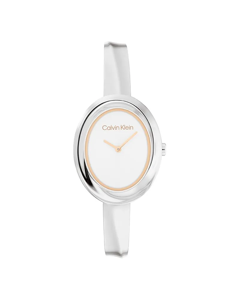 Calvin Klein Damenuhr Twisted Bezel Silber