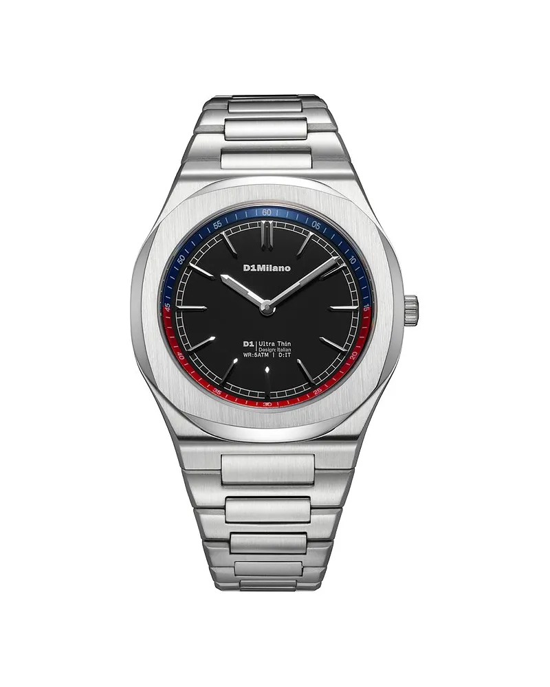 D1 Milano Herrenuhr 39mm, ClassicOxymor Silber