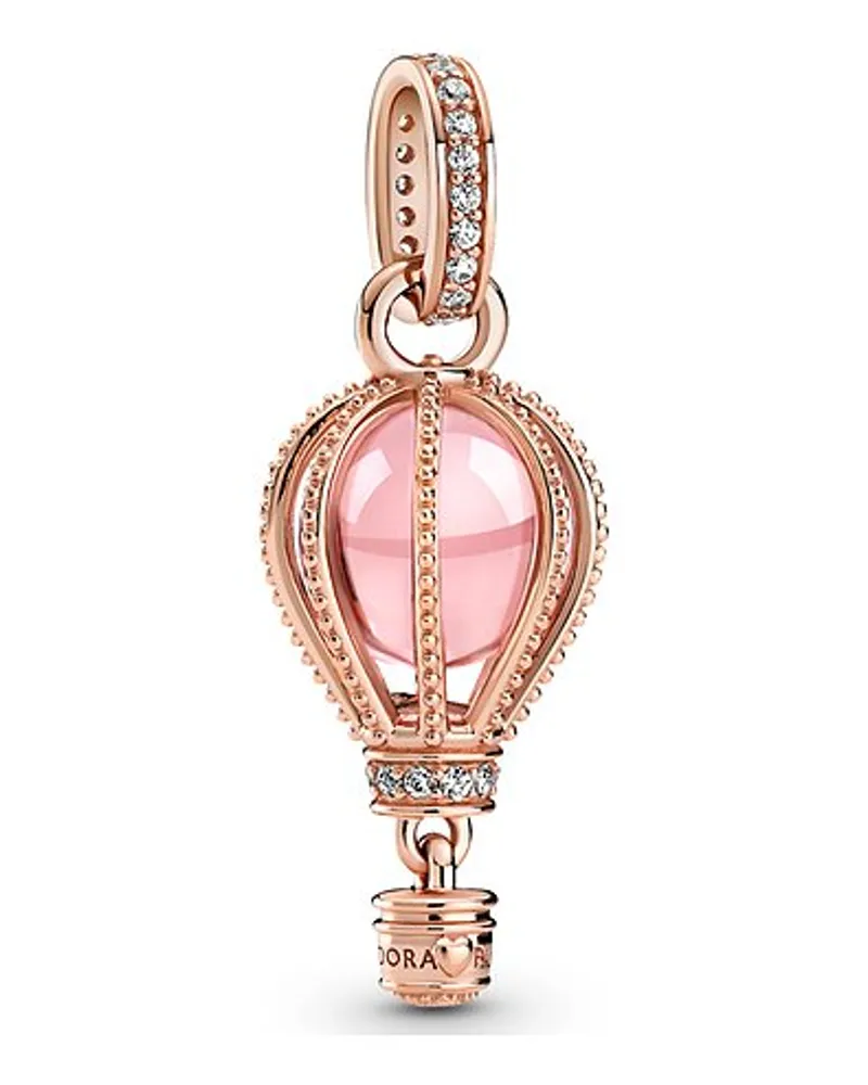 Pandora Charm Moments Funkelnder rosafarbener Heißluftballon Roségold