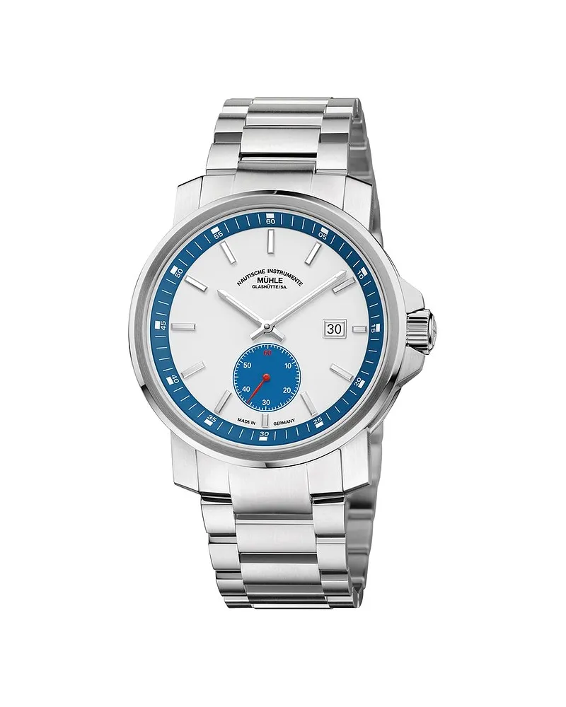 Mühle-Glashütte Herrenuhr 29er Big Kleine Sekunde Silber
