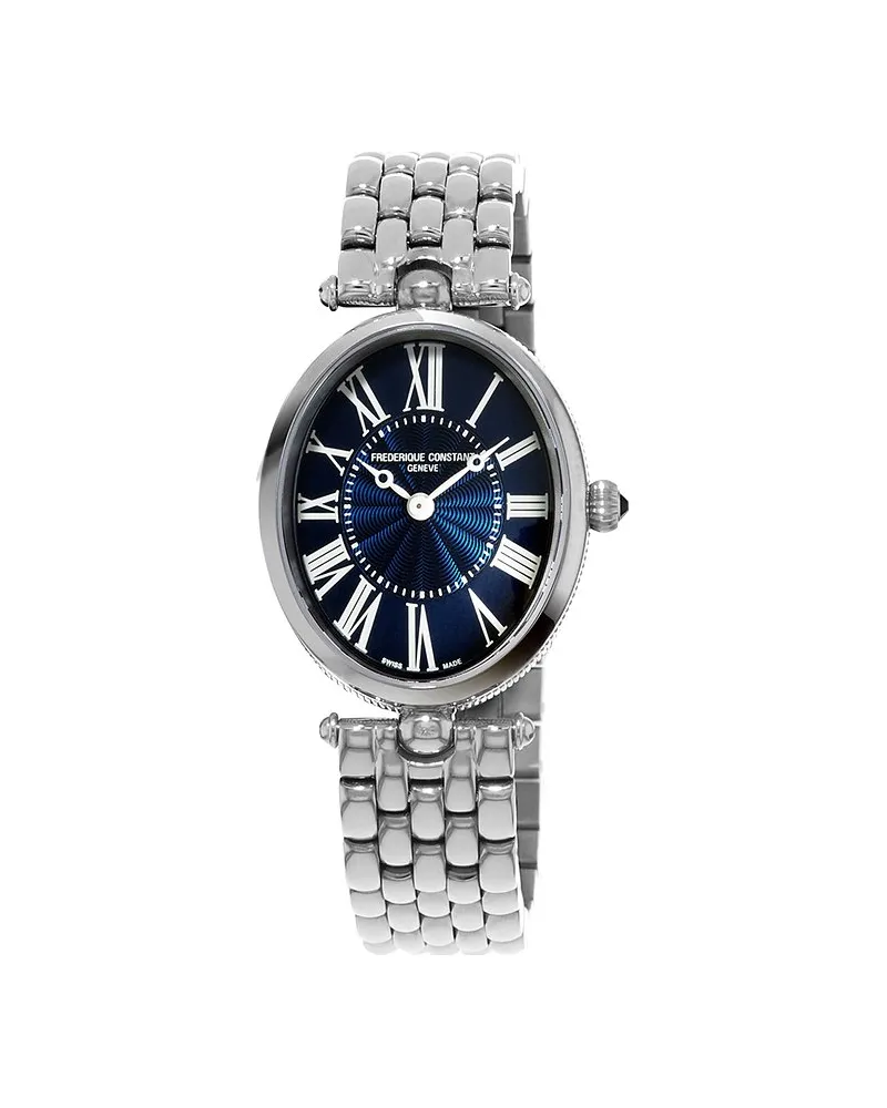 Frédérique Constant Damenuhr Classics Art Déco Oval Silber