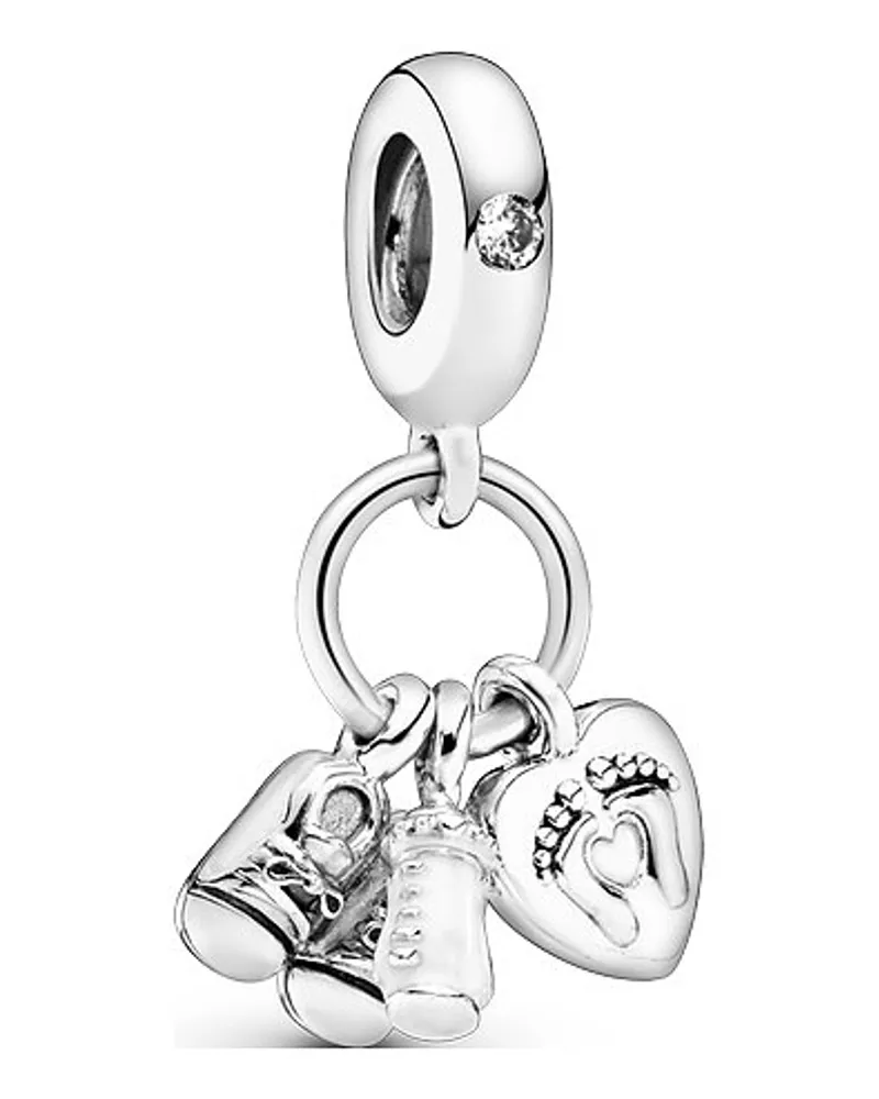 Pandora Charm Moments Nuckelflasche und Babyschuhe Silber