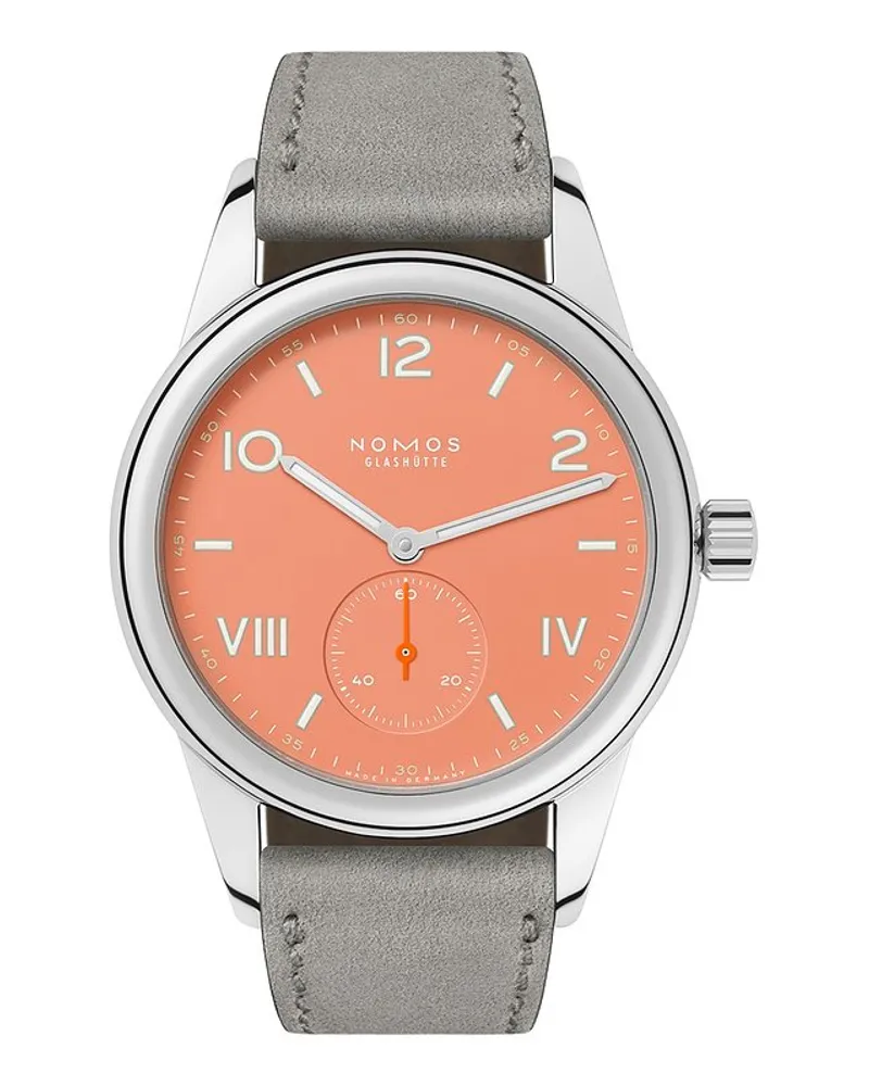 NOMOS Glashütte Unisexuhr Club Campus 38 cream coral Silber