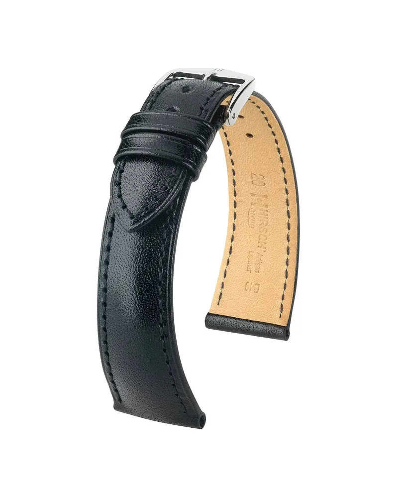 Hirsch Lederband Siena Schwarz
