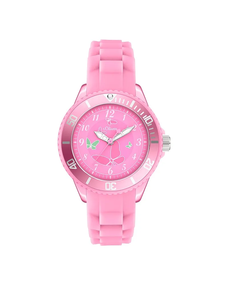 S.Oliver Kinderuhr Schmetterling Rosa