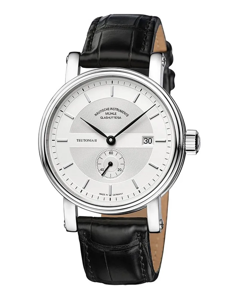 Mühle-Glashütte Herrenuhr Teutonia II Kleine Sekunde Silber