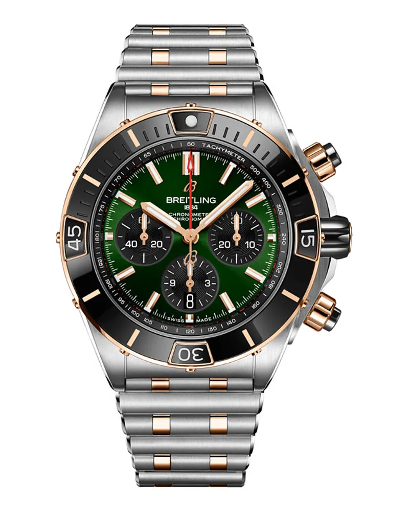 Breitling Herrenuhr Super Chronomat B01 44 Silber