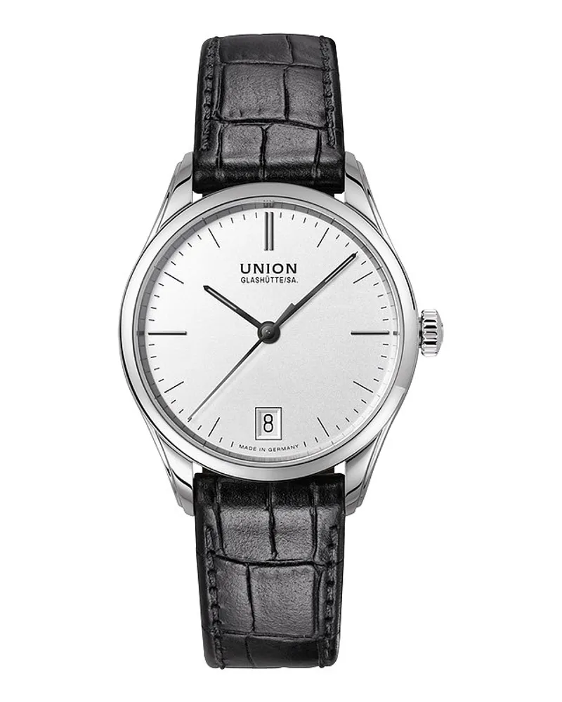 Union Glashütte Damenuhr Viro Datum 34 mm Silber