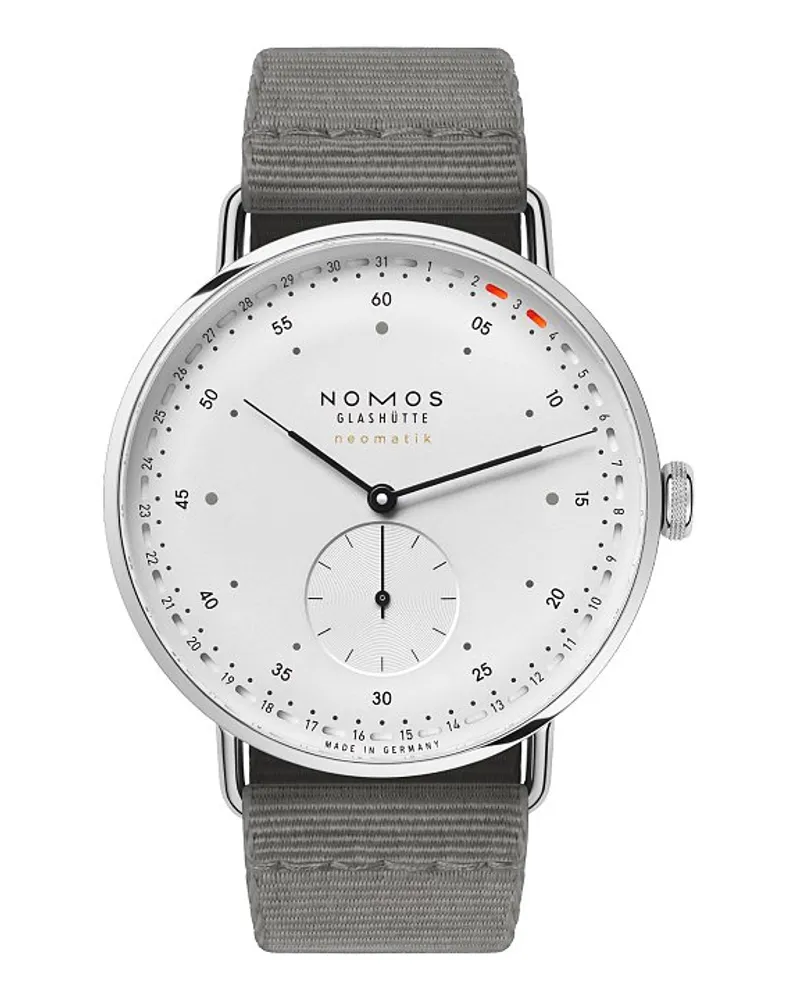 NOMOS Glashütte Herrenuhr Metro neomatik 41 Update Silber