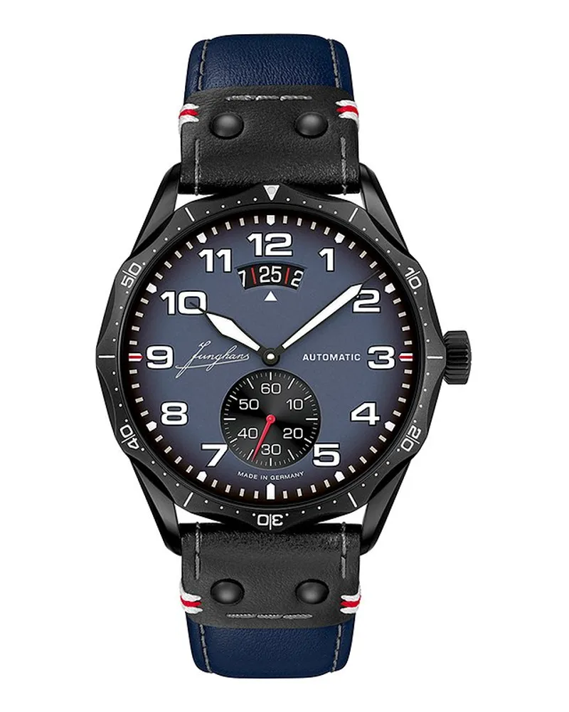 Junghans Unisexuhr Meister Pilot Automatic Navy Blue Schwarz