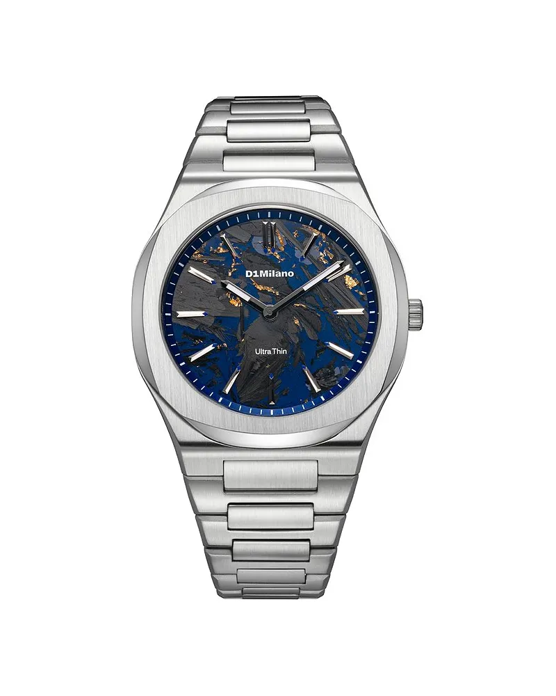 D1 Milano Herrenuhr 39mm, Carbon Reef Silber