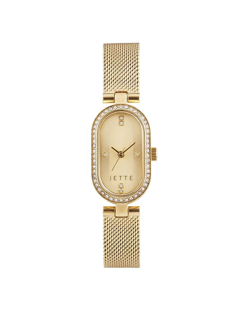 JETTE Damenuhr OVAL Gelbgold