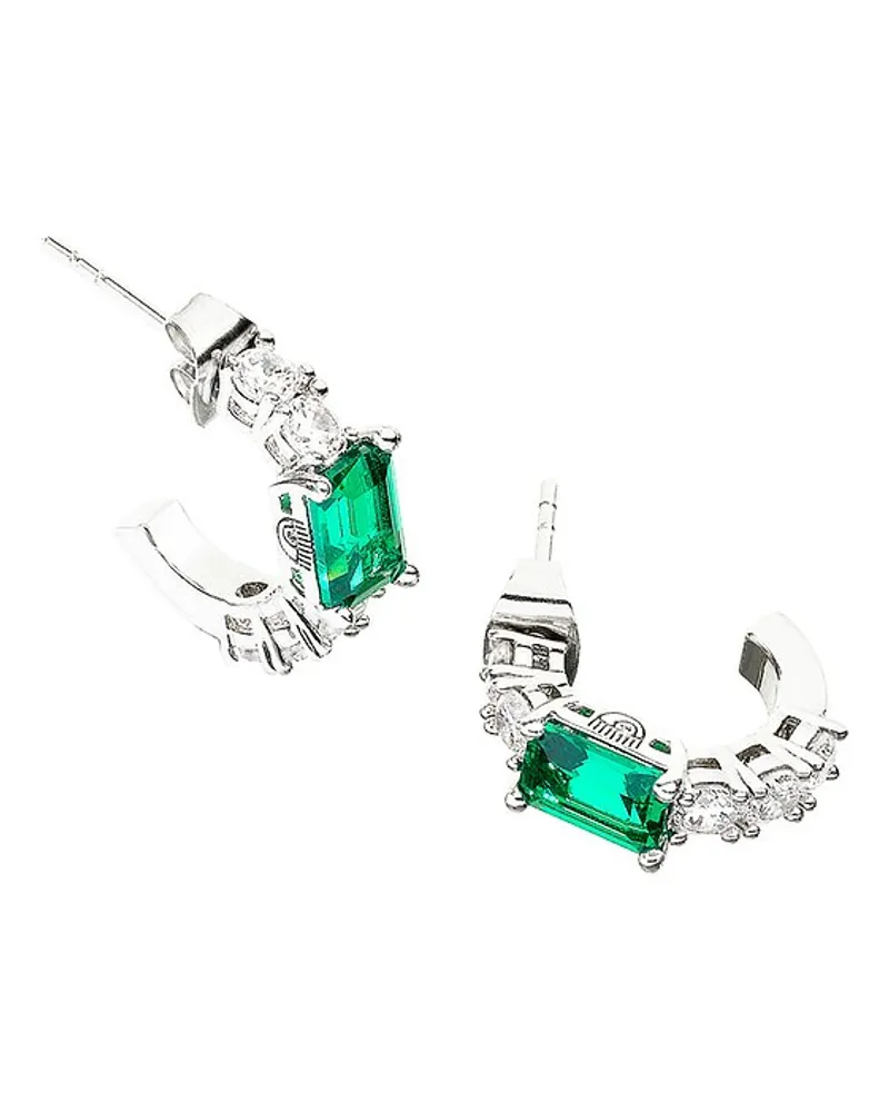 Chiara Ferragni Creolen Emerald Silber