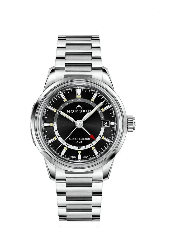 NORQAIN Herrenuhr Freedom 60 GMT Silber