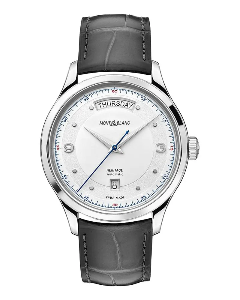 Montblanc Herrenuhr Heritage Silber