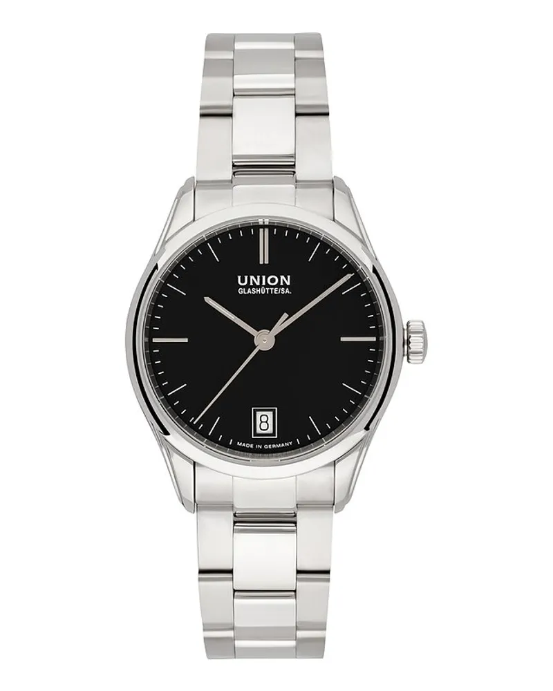 Union Glashütte Damenuhr Viro Datum 34 mm Silber