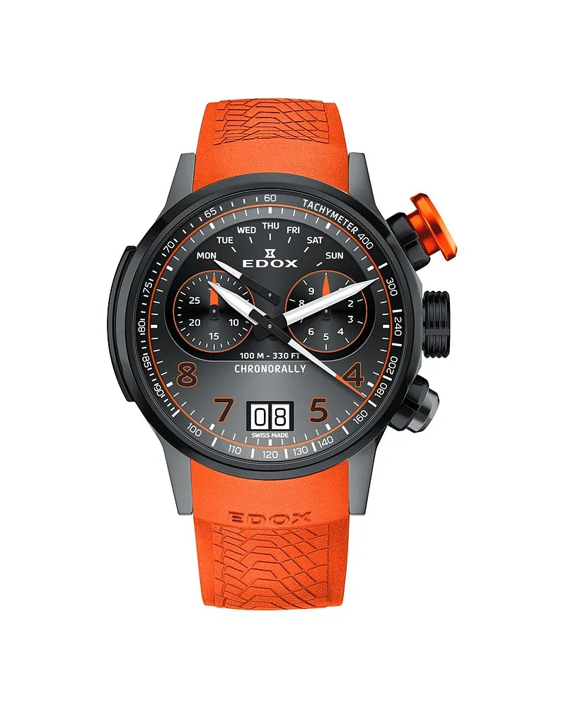 Edox Herrenuhr Chronorally Grau