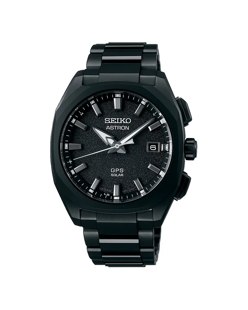 Seiko Herrenuhr Dual Time Schwarz