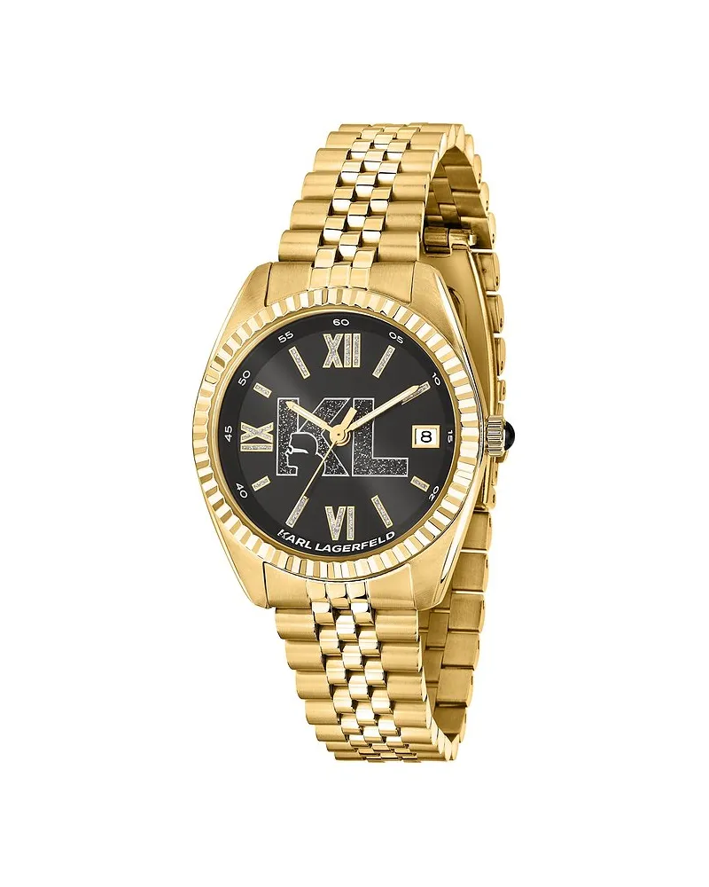 Karl Lagerfeld Damenuhr Timeless Code Gelbgold