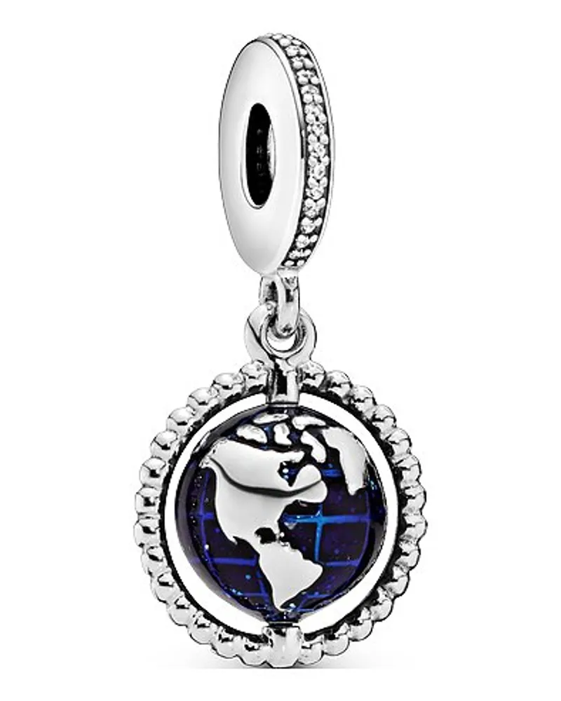 Pandora Charm Moments Drehender Globusr Silber