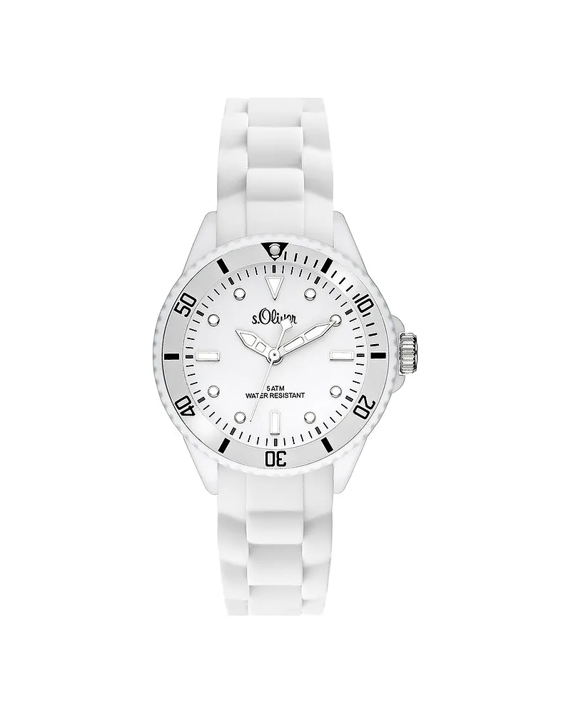 S.Oliver Damenuhr Colors Weiß