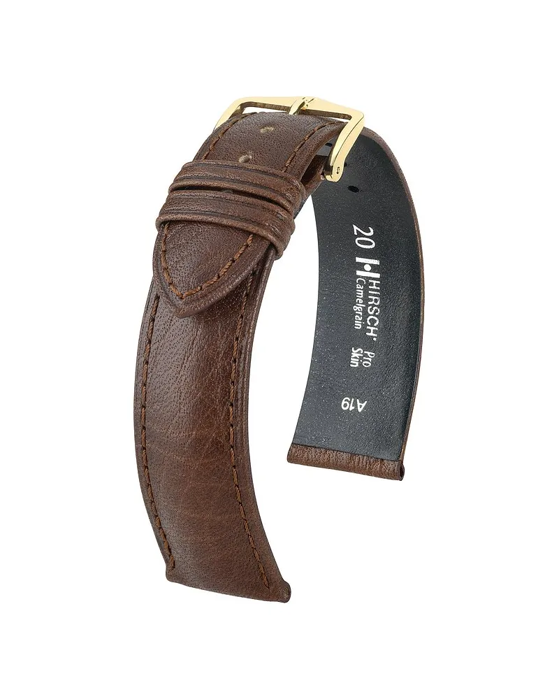 Hirsch Lederband Camelgrain Braun