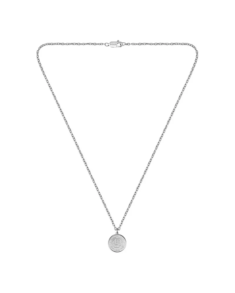 HUGO BOSS Kette Double B Coin Silber