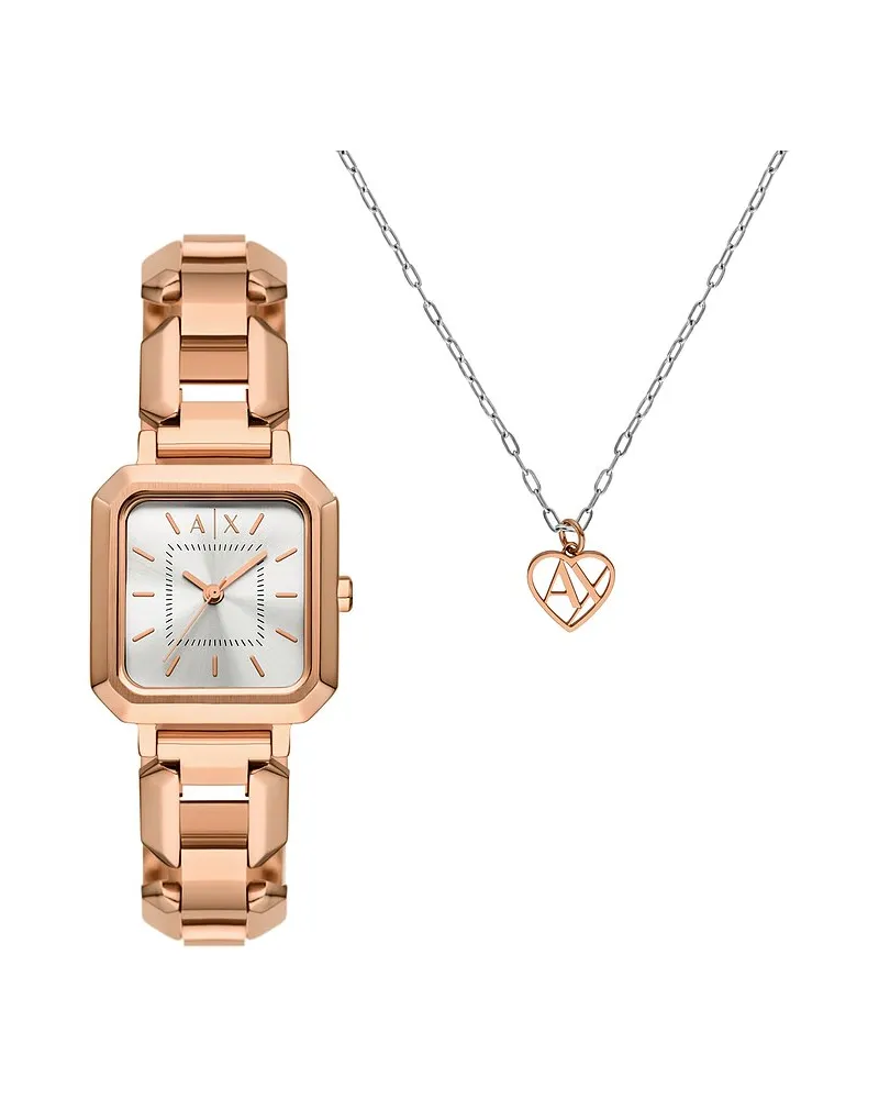 Armani Exchange Uhren-Set Roségold