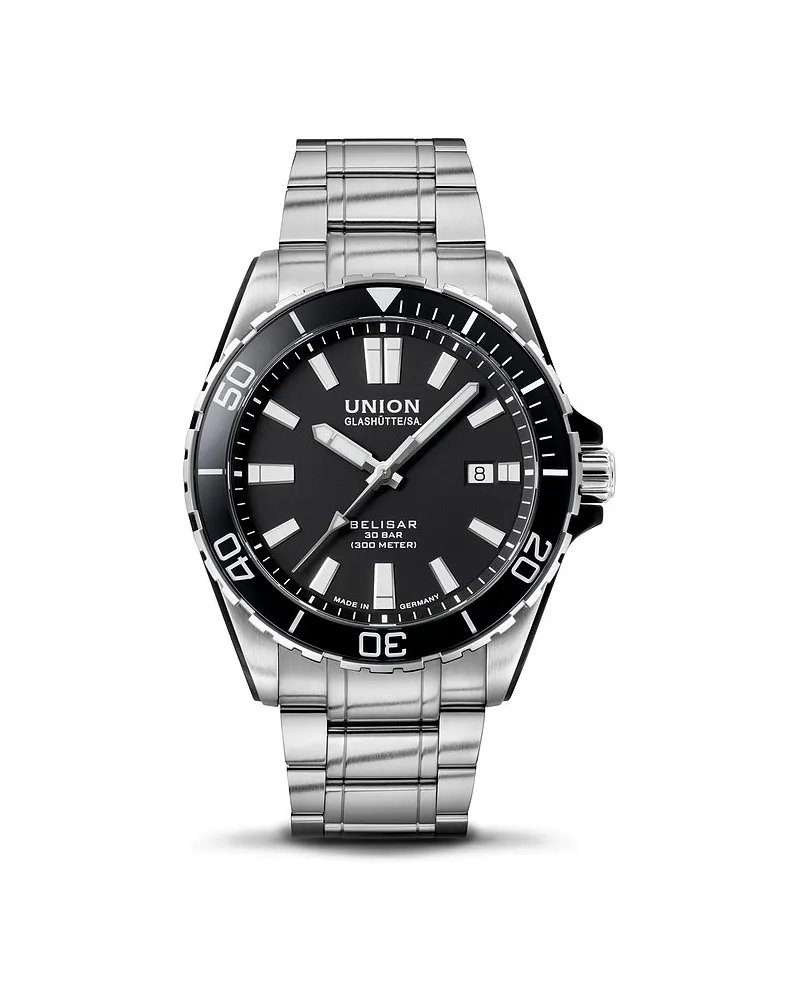 Union Glashütte Herrenuhr Belisar Datum Sport Pro Silber