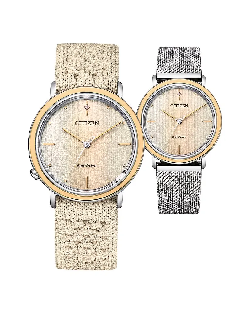 Citizen Uhren-Set inkl. Wechselarmband Elegant Eco-Drive Bicolor