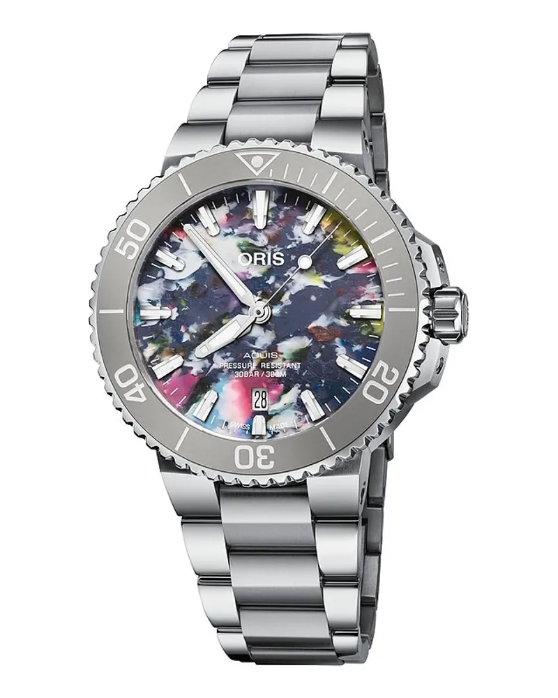 ORIS Herrenuhr Oris Aquis Date Silber