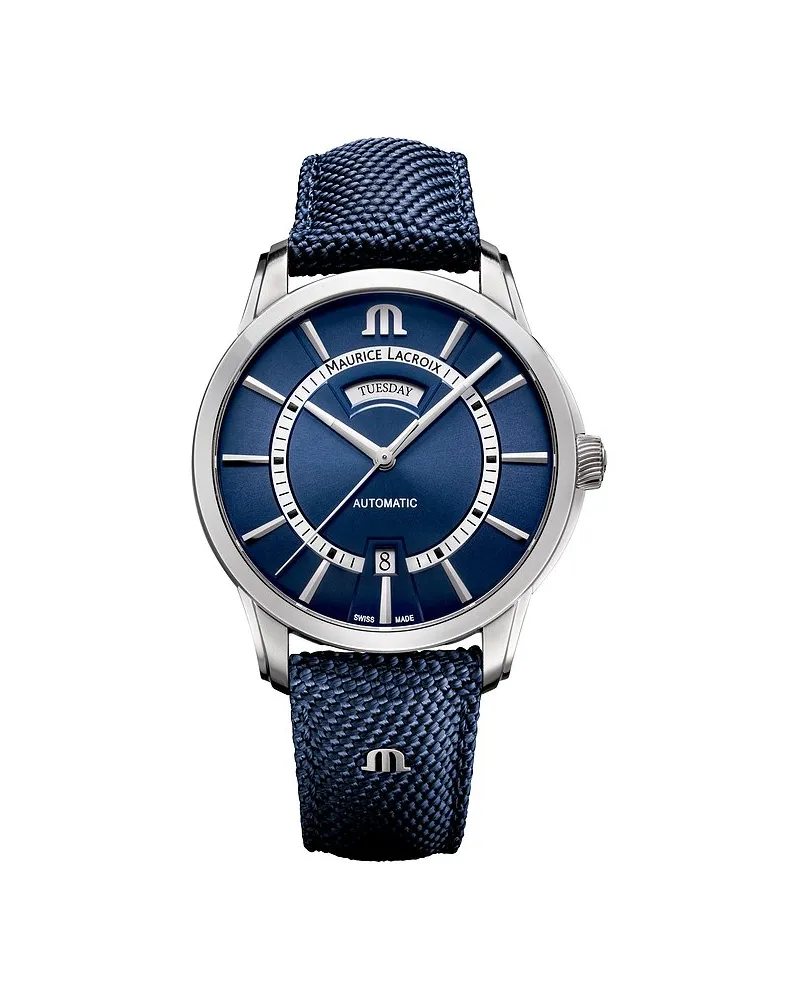 Maurice Lacroix Herrenuhr Pontos Day Date Automatic Silber