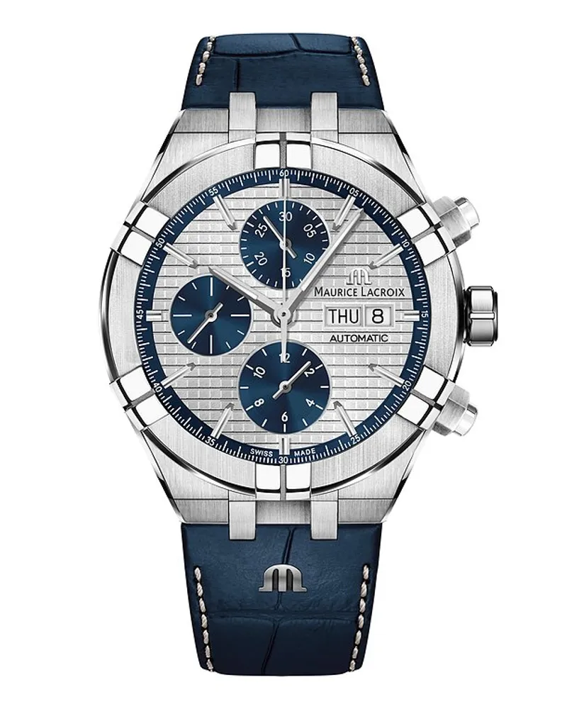 Maurice Lacroix Herrenuhr Aikon Chronograph Day Date Silber